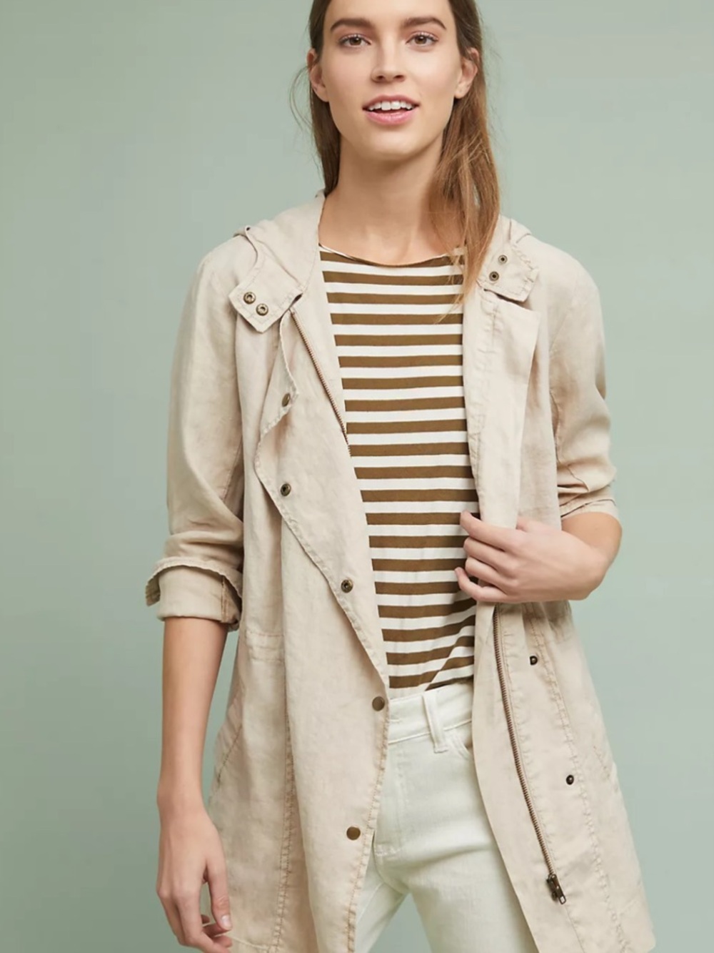 100% Linen Michael Stars Anorak Jacket Size Small